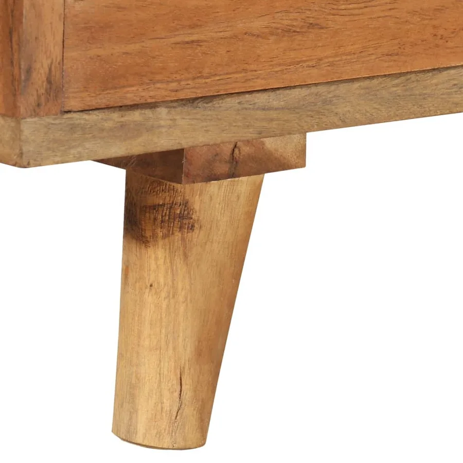 Meuble TV bois massif d'acacia avec finition miel 140x30x40 cm - 7