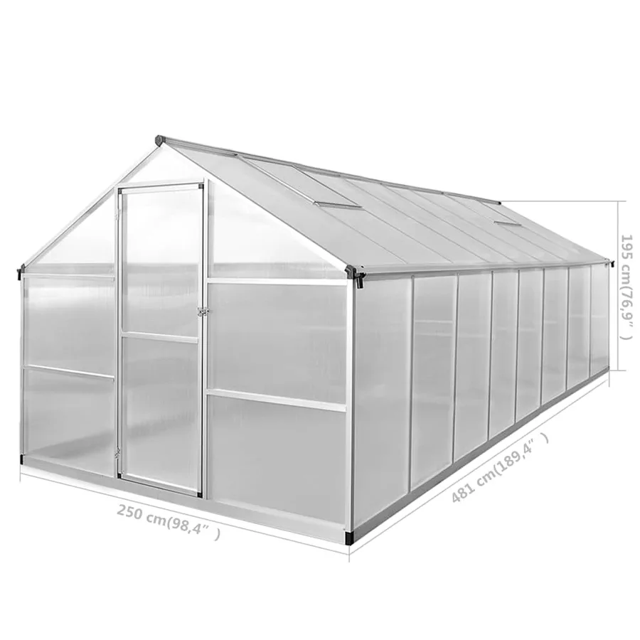 Serre Aluminium 481x250x195 cm 23,44 m³ - 12