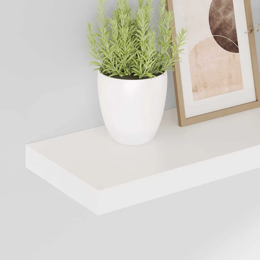 Étagère murale flottante 2 pcs Blanc brillant 50x23,5x3,8 cm MDF - 4