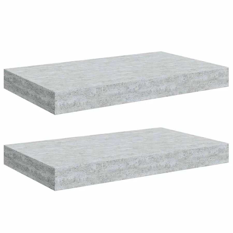 Étagères murales flottantes 2 pcs gris béton 40x23x3,8 cm MDF - 2