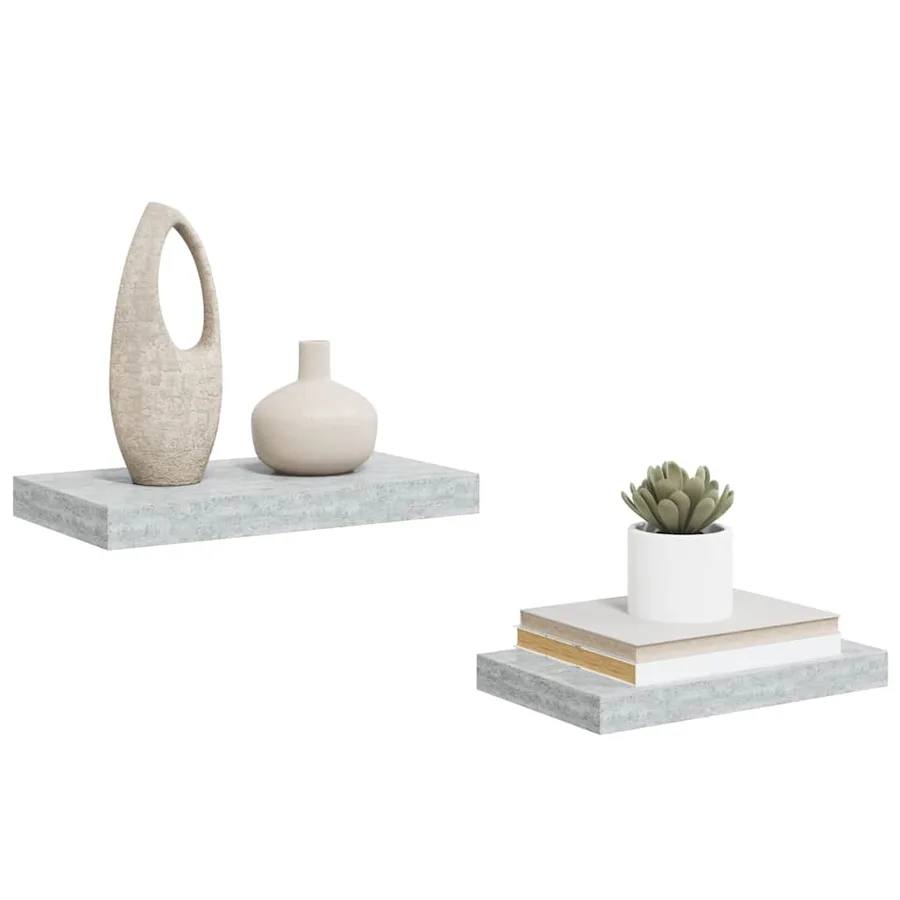Étagères murales flottantes 2 pcs gris béton 40x23x3,8 cm MDF - 5