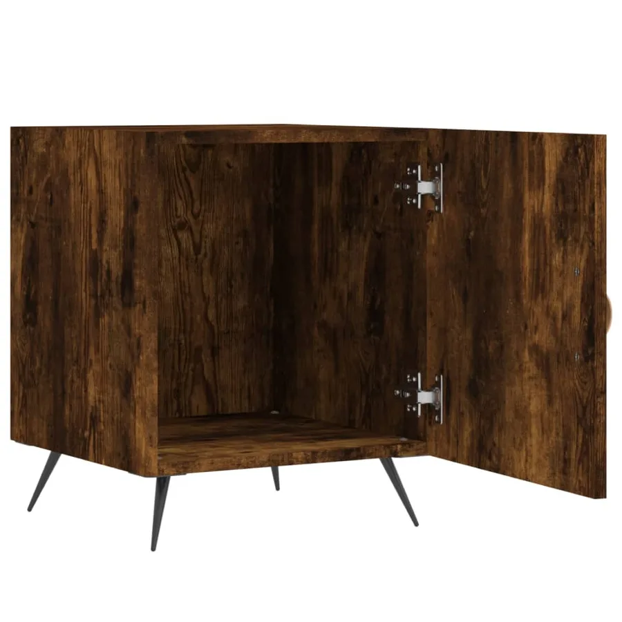 Tables de chevet 2 pcs chêne fumé 40x40x50 cm bois d'ingénierie - 5