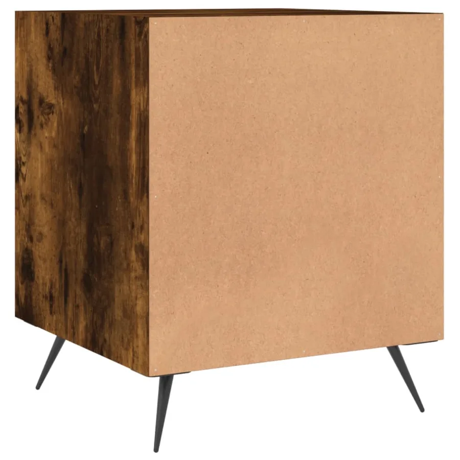 Tables de chevet 2 pcs chêne fumé 40x40x50 cm bois d'ingénierie - 8