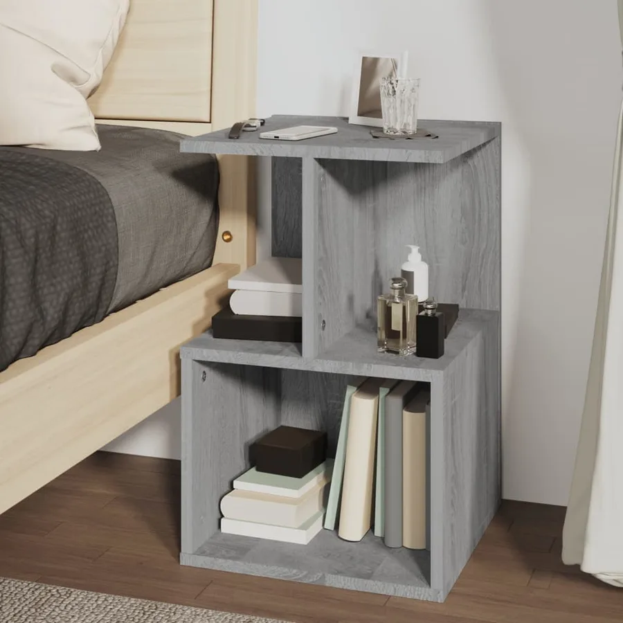 Table de chevet Sonoma gris 35x35x55 cm Bois d'ingénierie - 3