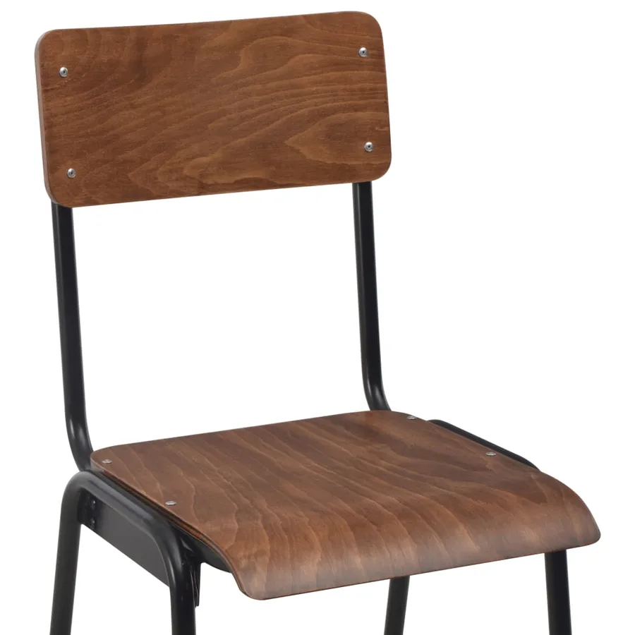 Chaises de bar lot de 4 contreplaqué solide et acier - 6