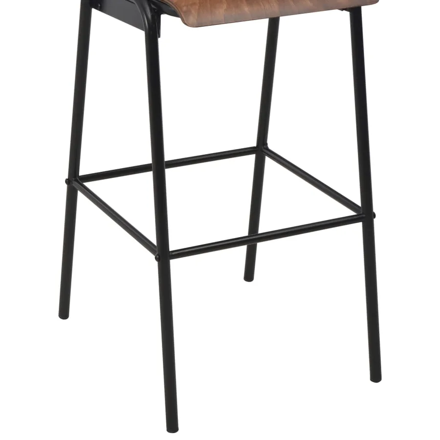 Chaises de bar lot de 4 contreplaqué solide et acier - 7