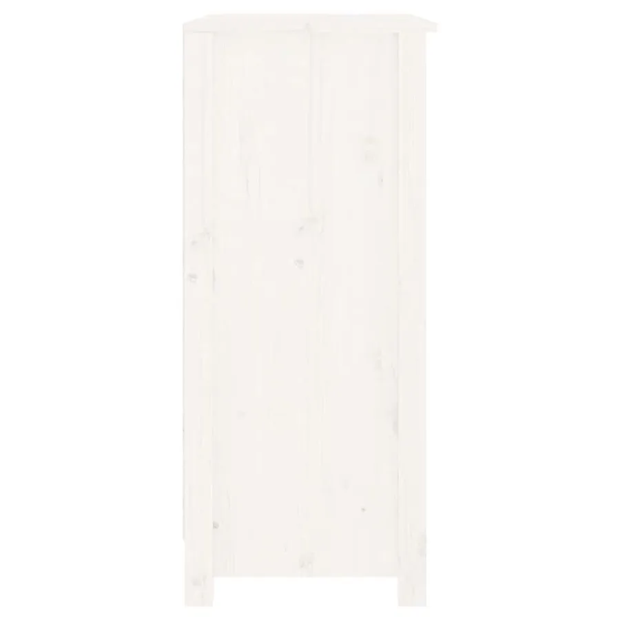 Buffet blanc 70x35x80 cm bois massif de pin - 6
