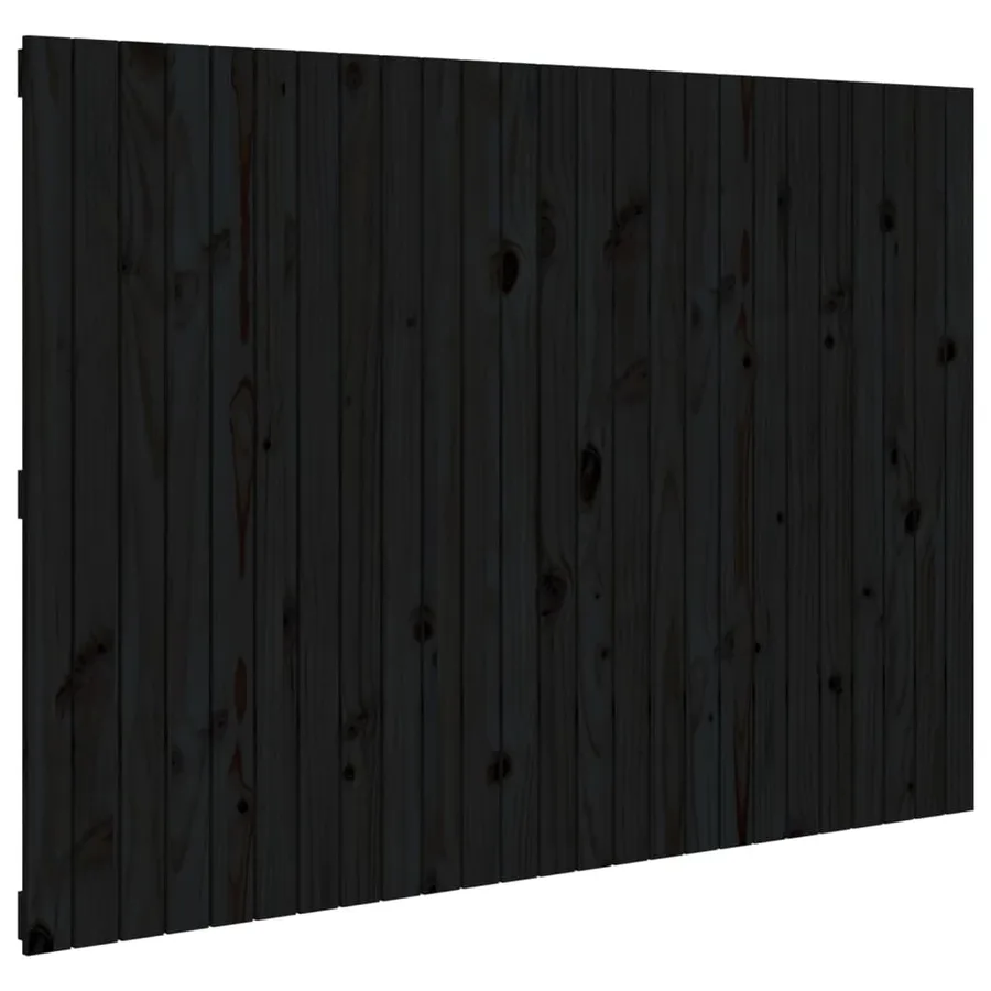 Tête de lit murale Noir 159,5x3x110 cm Bois massif de pin - 2