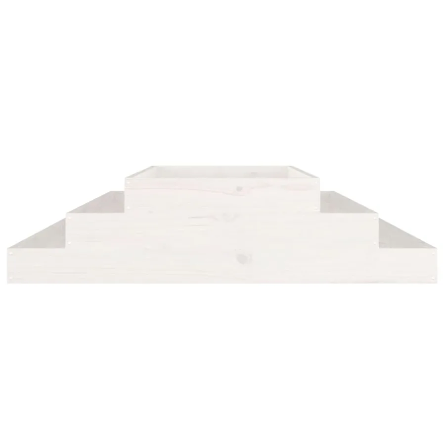 Jardinière Blanc 110x110x27 cm Bois massif de pin - 4