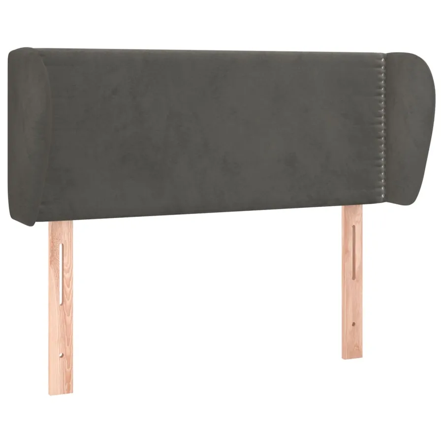 Tête de lit avec oreilles Gris foncé 93x23x78/88 cm Velours - 2