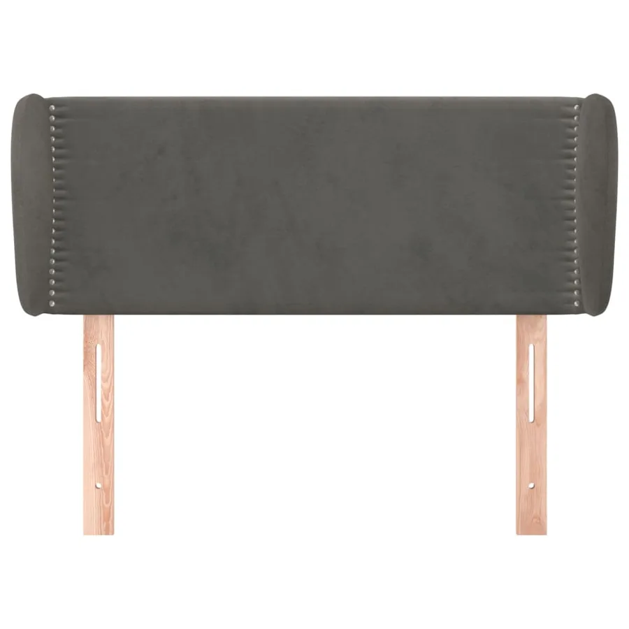 Tête de lit avec oreilles Gris foncé 93x23x78/88 cm Velours - 3