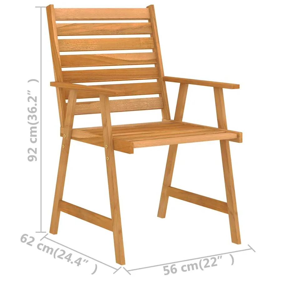 Ensemble à manger de jardin 3 pcs Bois d'acacia solide - 11
