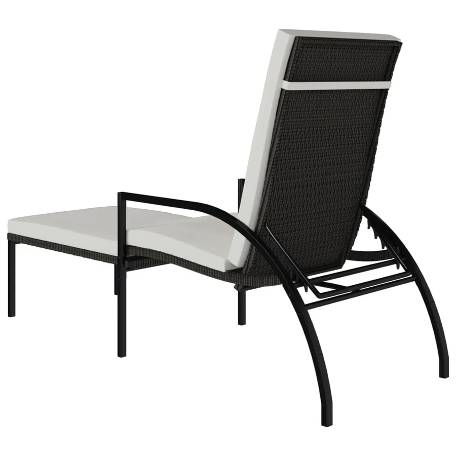 Chaises longues avec repose-pied 2 pcs Résine tressée Gris - 14
