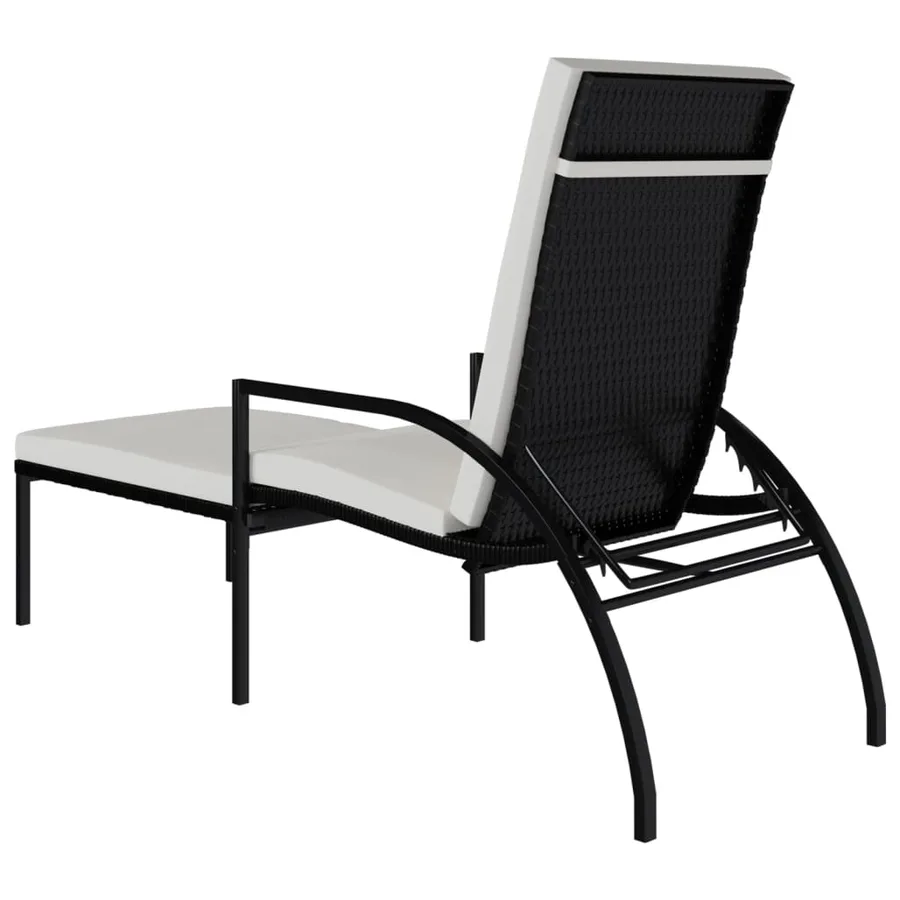 Chaises longues avec repose-pied 2 pcs Résine tressée Gris - 23