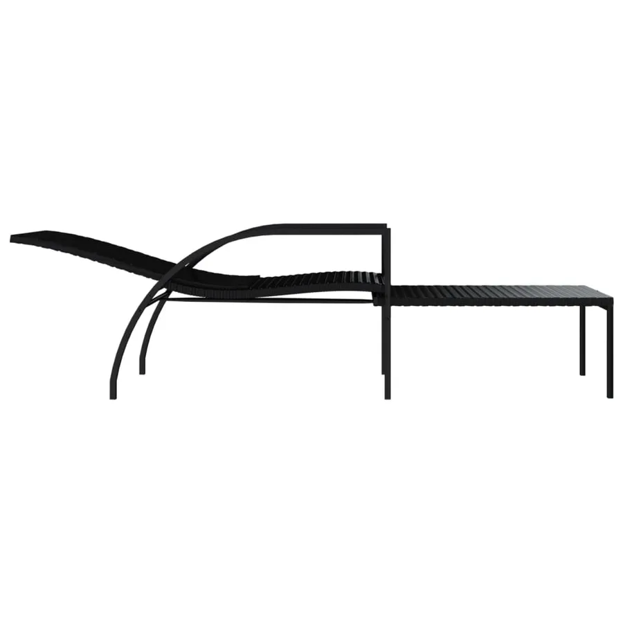 Chaises longues avec repose-pied 2 pcs Résine tressée Gris - 24