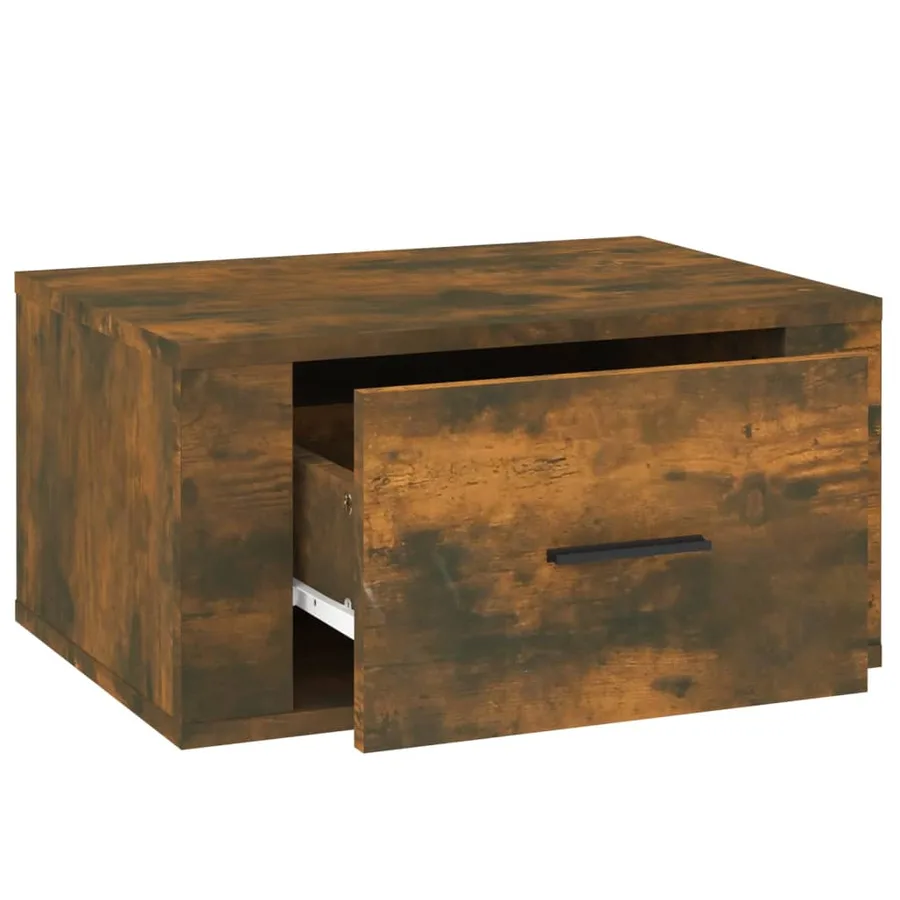Table de chevet murale Chêne fumé 50x36x25 cm - 7