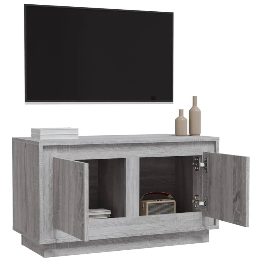 Meuble TV sonoma gris 80x35x45 cm bois d'ingénierie - 5