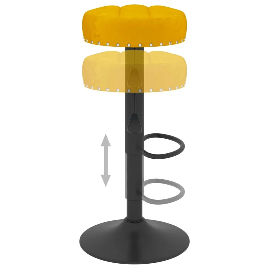 Tabourets de bar lot de 2 jaune moutarde velours - 7