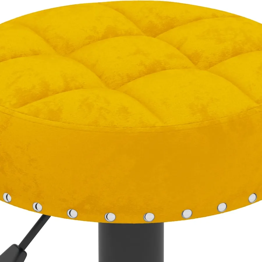 Tabourets de bar lot de 2 jaune moutarde velours - 8