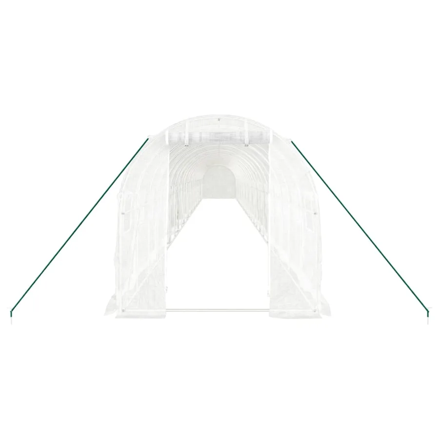 Serre avec cadre en acier blanc 48 m² 24x2x2 m - 4