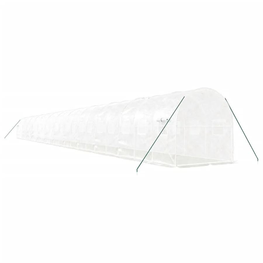 Serre avec cadre en acier blanc 48 m² 24x2x2 m - 6