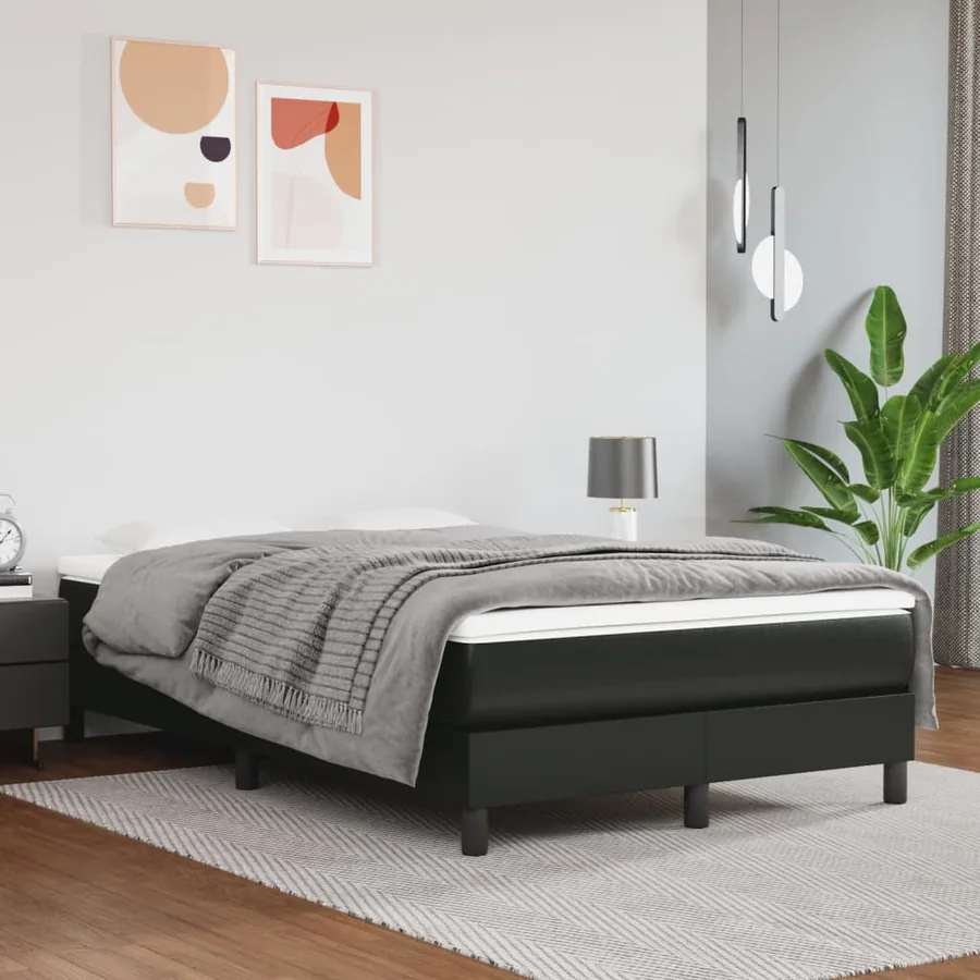 Matelas de lit à ressorts ensachés fermeté moyenne Noir 120x200x20cm Similicuir