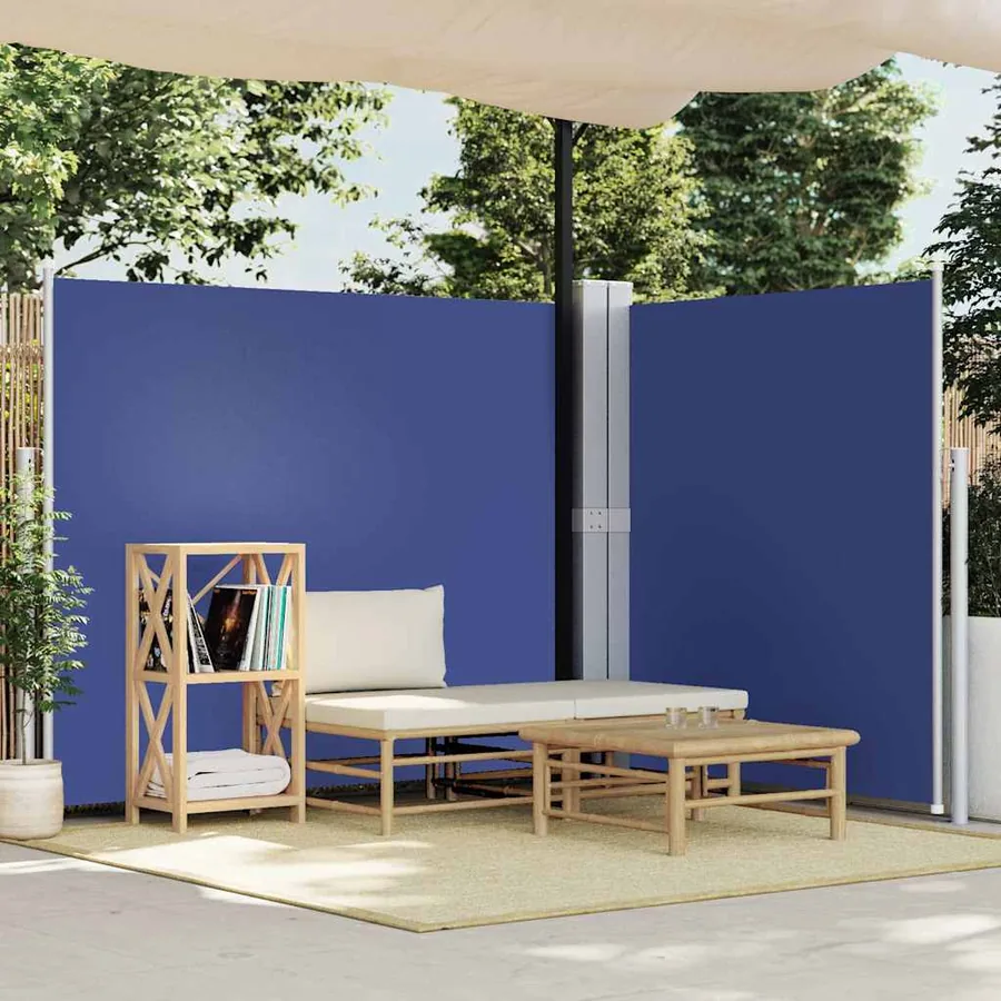 Auvent latéral rétractable Bleu 180x600 cm