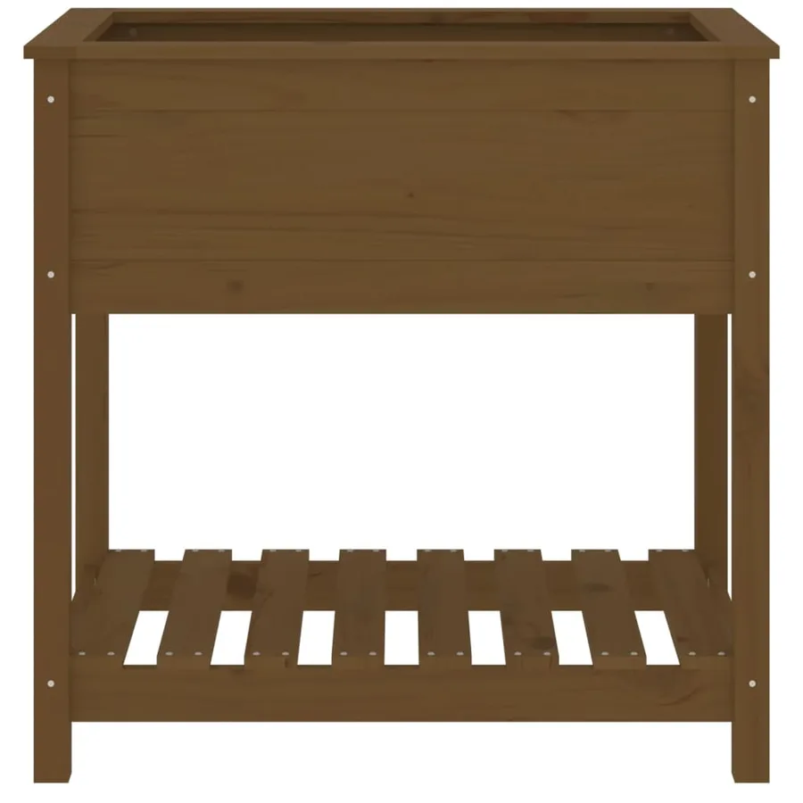 Jardinière avec étagère Marron miel 82,5x54x81 cm Bois de pin - 5