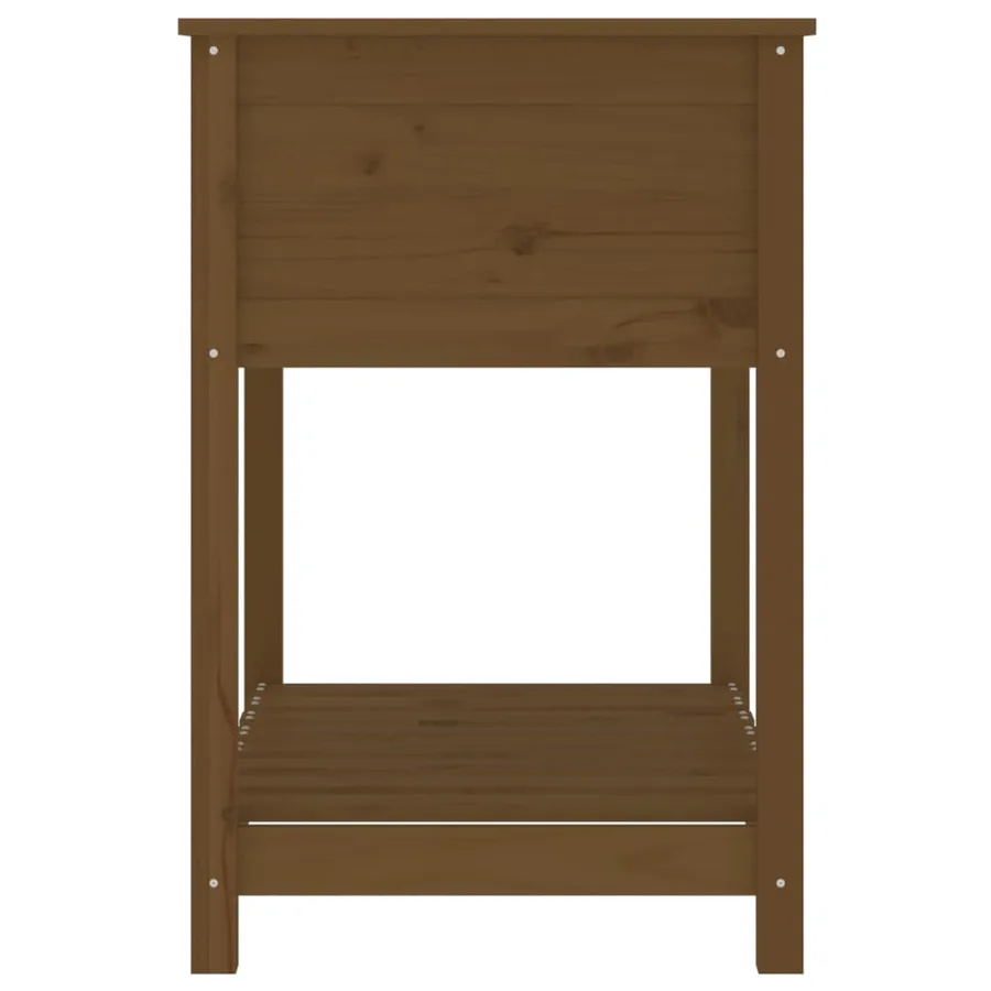 Jardinière avec étagère Marron miel 82,5x54x81 cm Bois de pin - 6