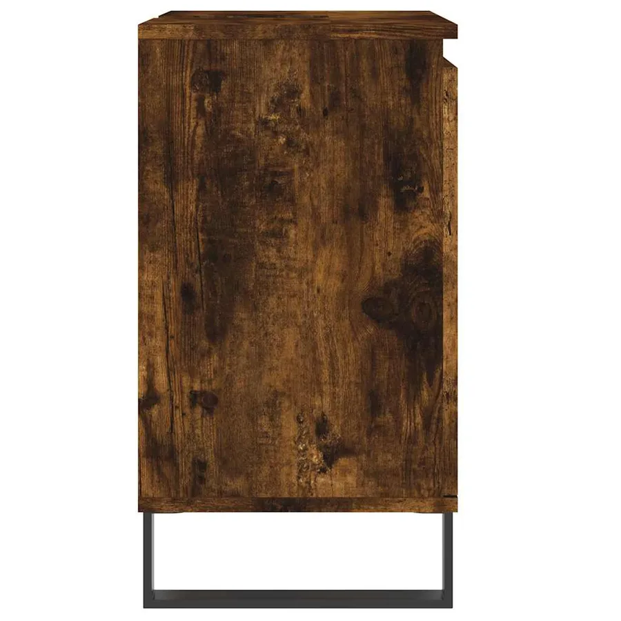 Armoire de bain chêne fumé 58x33x60 cm bois d'ingénierie - 6