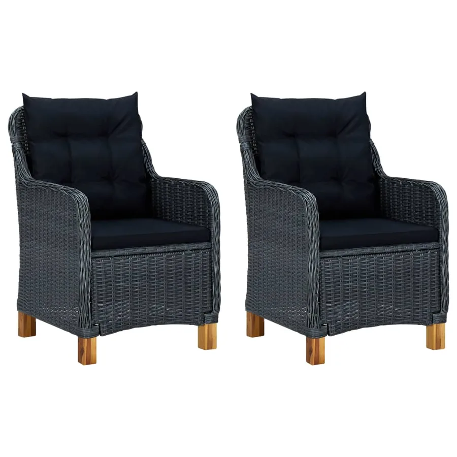 Ensemble à manger de jardin 3 pcs Gris foncé - 6