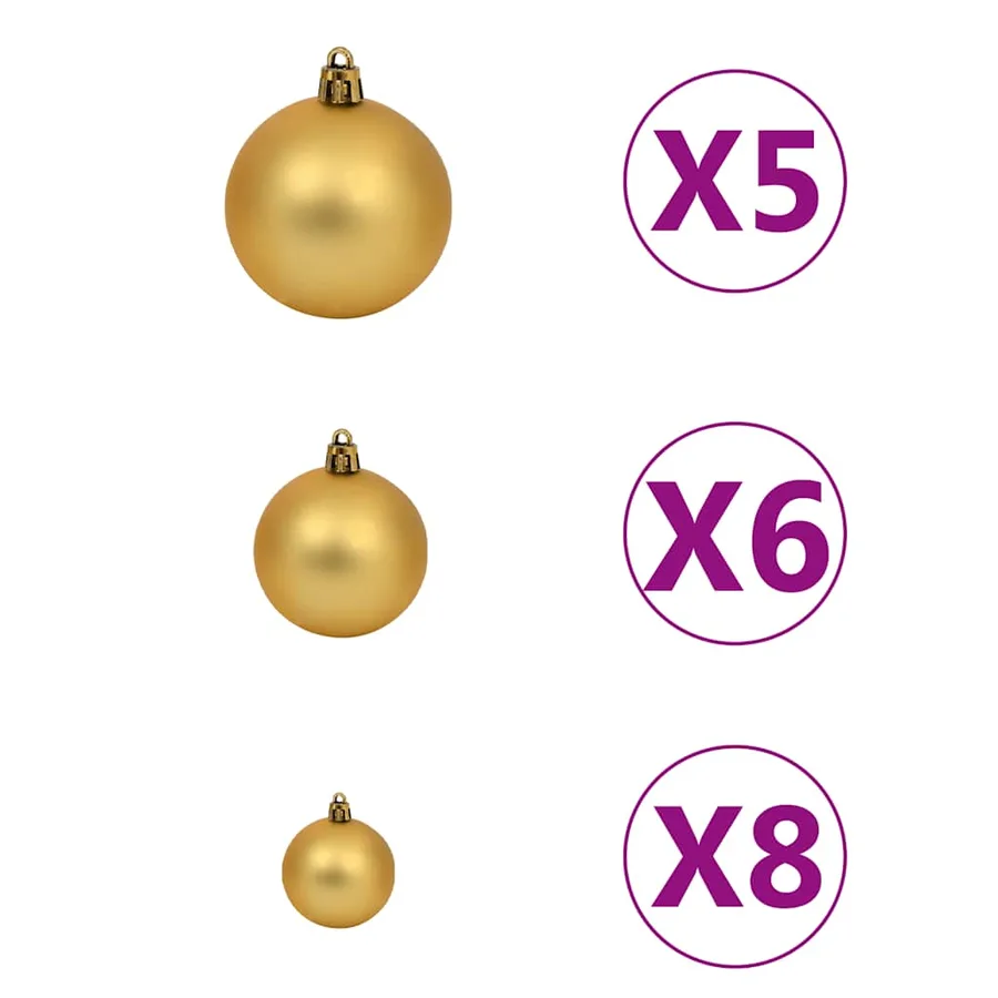 Arbre de Noël artificiel pré-éclairé/boules argenté 150 cm PET - 6