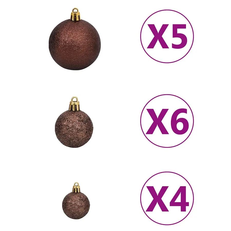 Arbre de Noël artificiel pré-éclairé/boules argenté 150 cm PET - 7