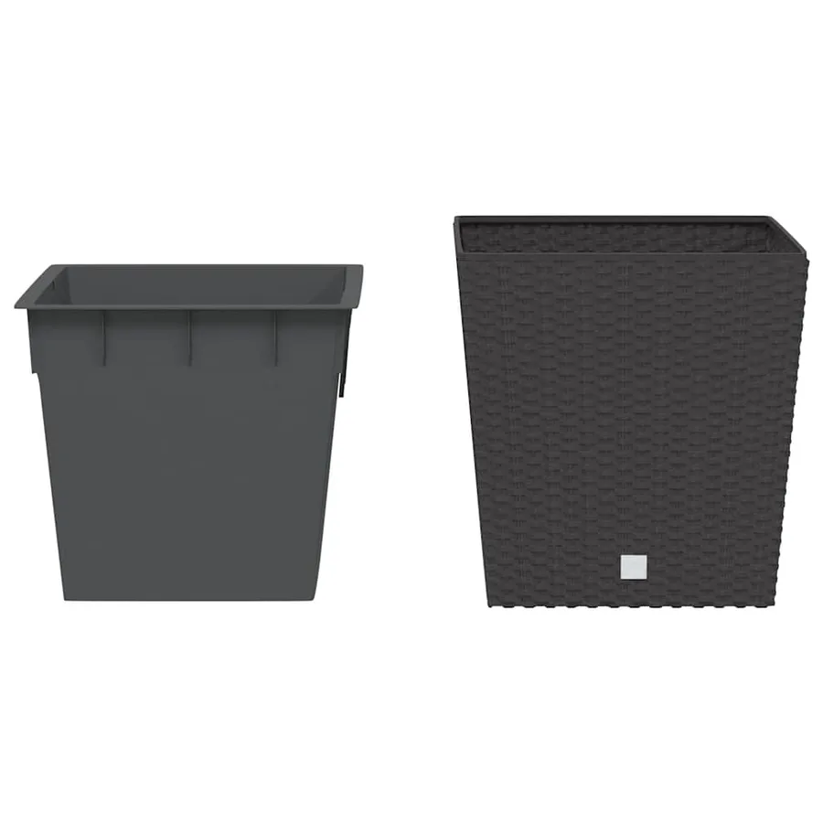 Jardinière et intérieur amovible marron 21 /32 L rotin PP - 3