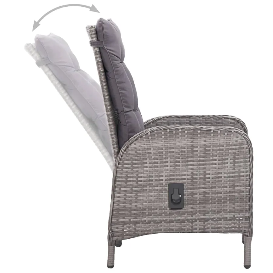 Ensemble à manger de jardin 3 pcs Gris - 5