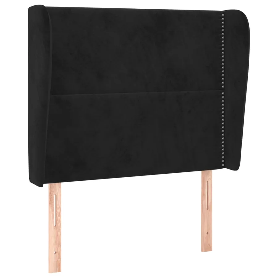 Tête de lit avec oreilles Noir 83x23x118/128 cm Velours - 2