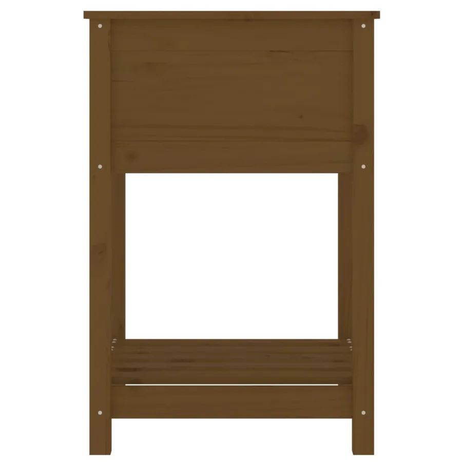 Jardinière avec étagère Marron miel 54x54x81 cm Bois de pin - 6