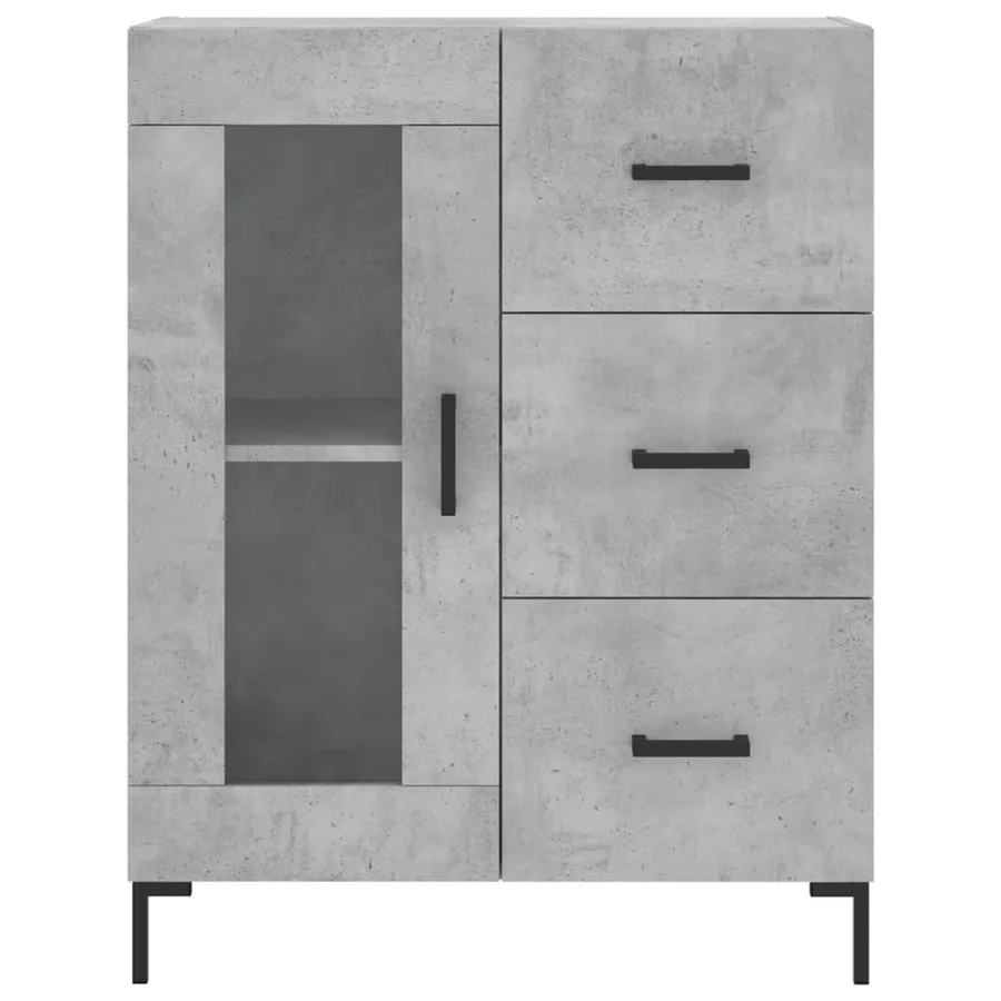 Buffet haut Gris béton 69,5x34x180 cm Bois d'ingénierie - 8