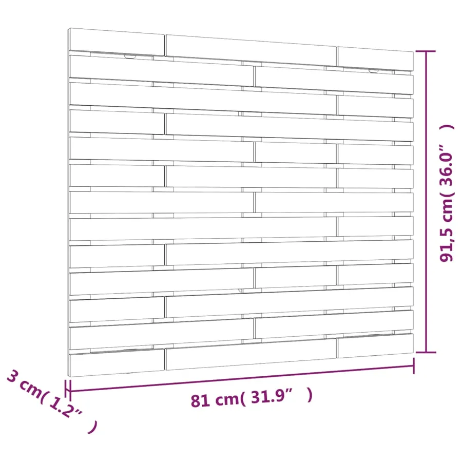 Tête de lit murale Blanc 81x3x91,5 cm Bois massif de pin - 8
