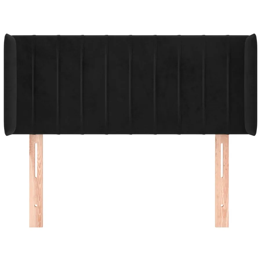 Tête de lit avec oreilles Noir 83x16x78/88 cm Velours - 3