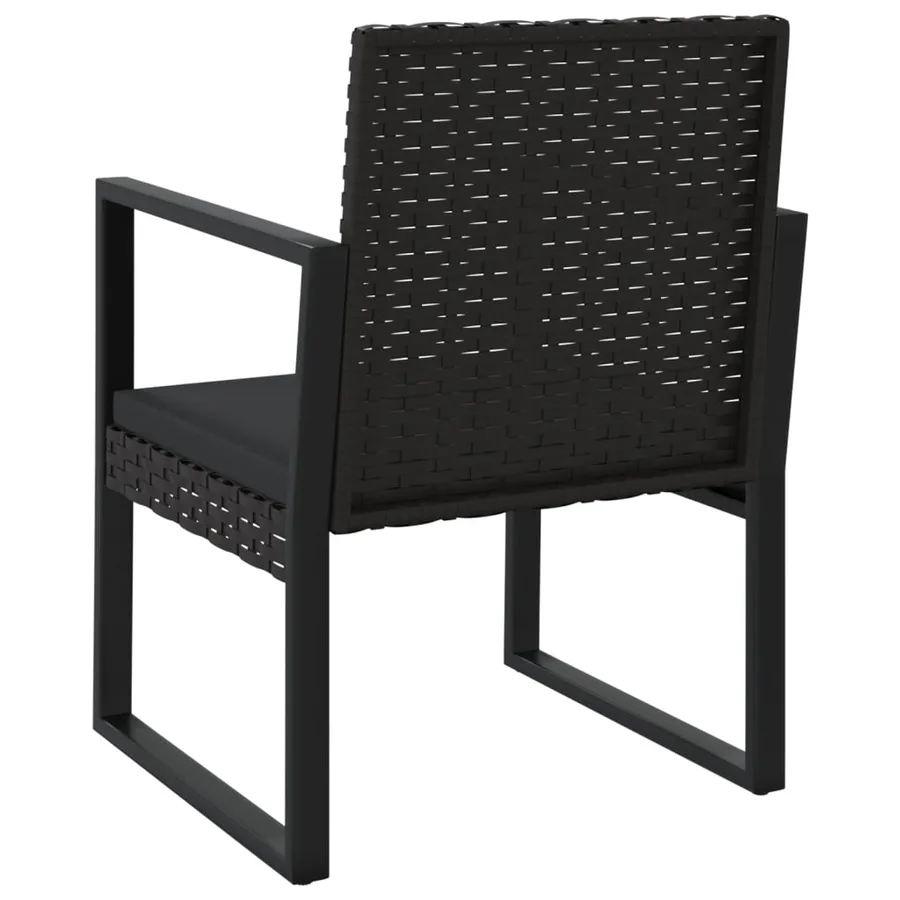 Fauteuil de jardin avec coussin Noir Résine tressée - 5