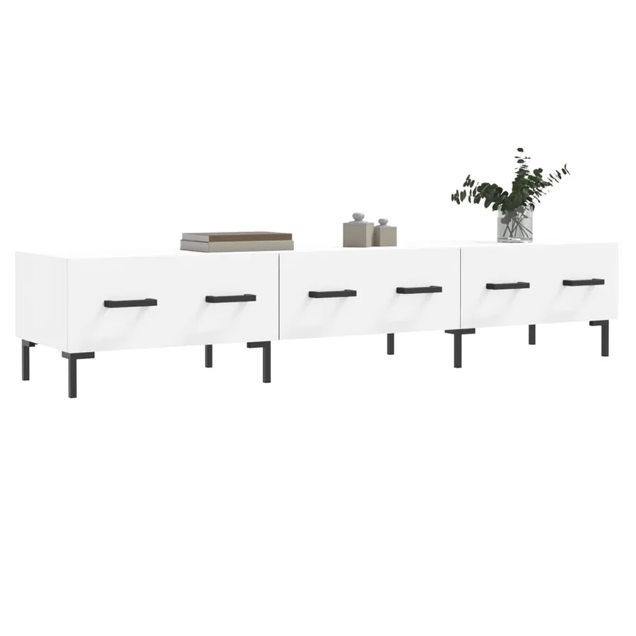 Meuble TV blanc 150x36x30 cm bois d'ingénierie - 3