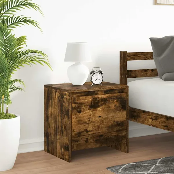 Tables de chevet 2 pcs chêne fumé 45x34x44,5 cm bois ingénierie