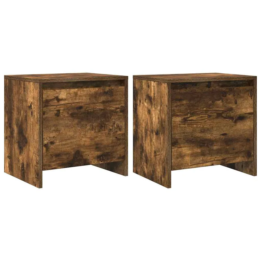 Tables de chevet 2 pcs chêne fumé 45x34x44,5 cm bois ingénierie - 2