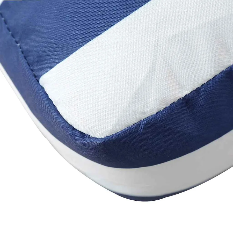 Coussin de palette rayures bleues et blanches 80x80x12 cm tissu - 7