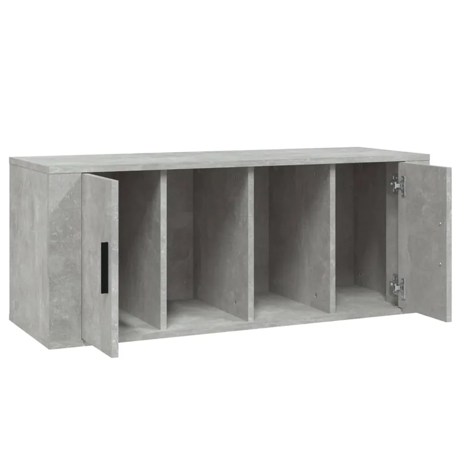 Meuble TV Gris béton 100x35x40 cm Bois d'ingénierie - 7