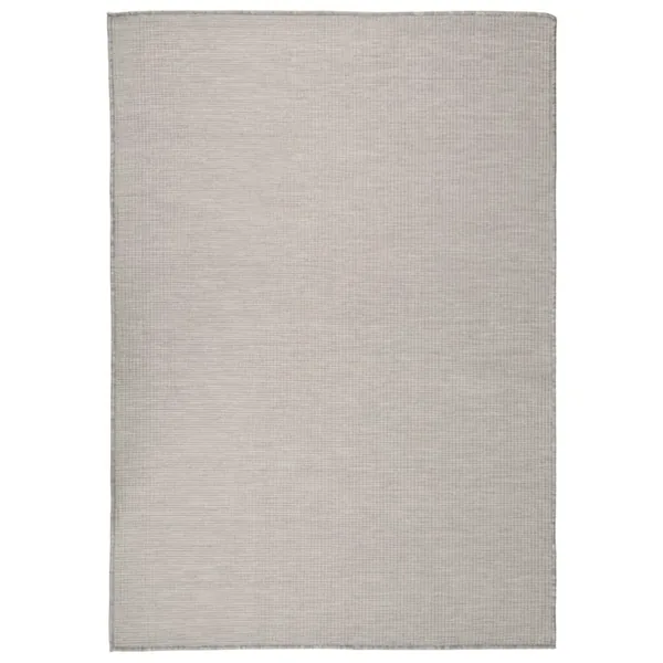 Tapis à tissage plat d'extérieur 140x200 cm gris clair