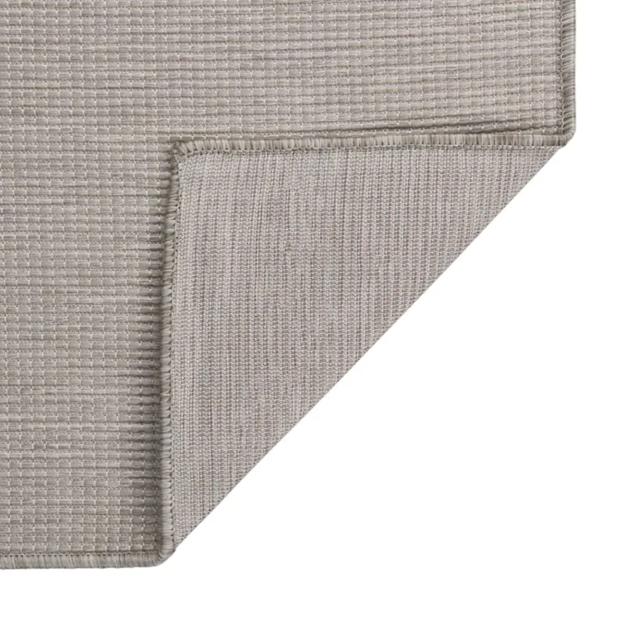 Tapis à tissage plat d'extérieur 140x200 cm gris clair - 2
