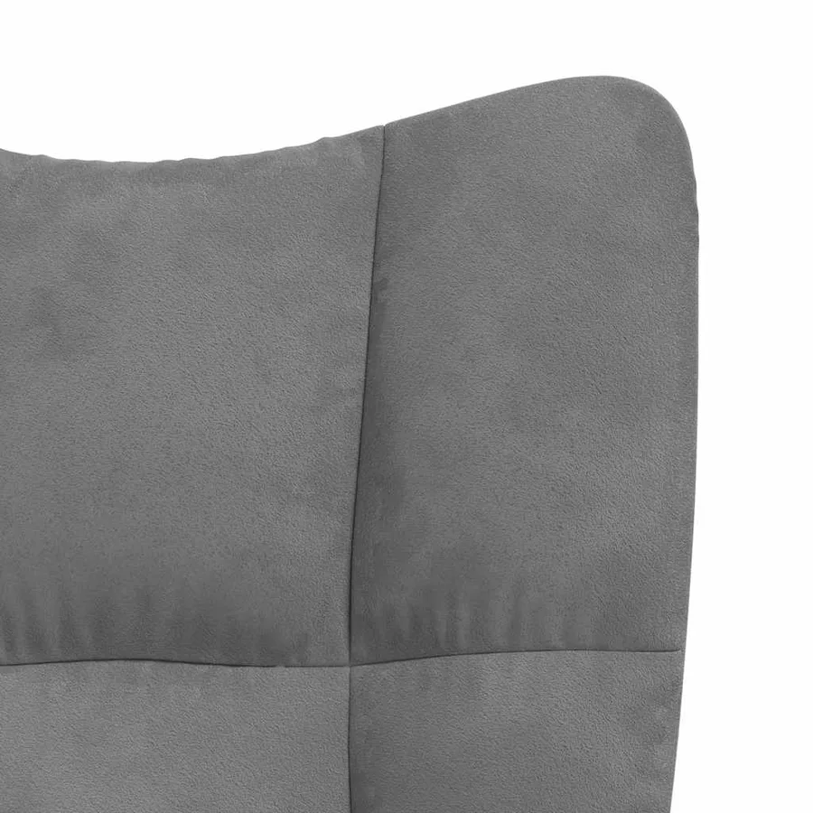 Chaise de relaxation avec tabouret Gris foncé Velours - 9