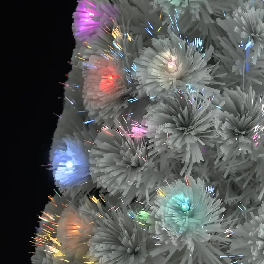 Arbre de Noël artificiel pré-éclairé blanc 150 cm fibre optique - 4